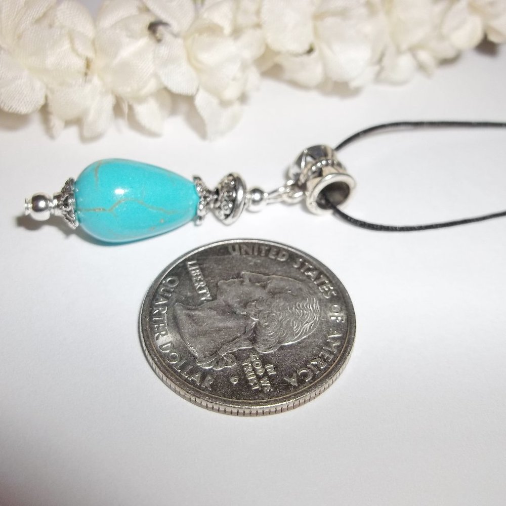 Turquoise Blue Necklace Adjustable Handmade 5163 - Picture 3 of 9